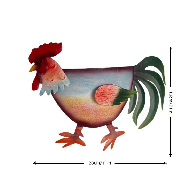 Farm Animal Metal Wall Planter, Cow Pig Rooster Shaped Hanging Flower Pot