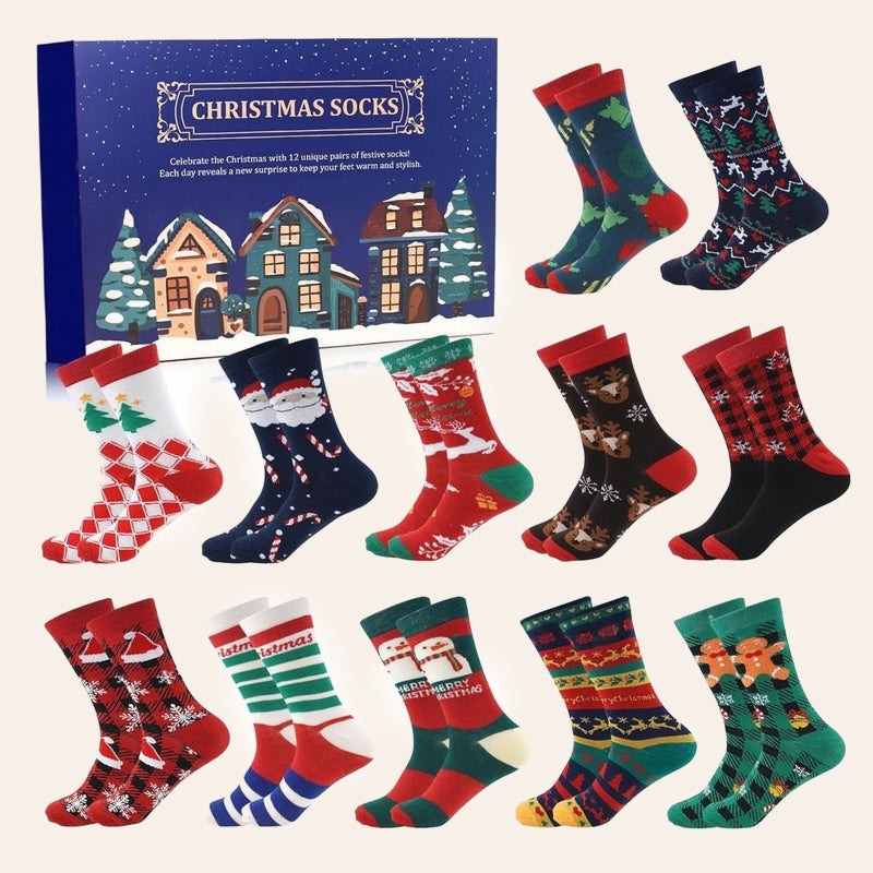 🧦24‑Day Christmas Sock Advent Box🎄
