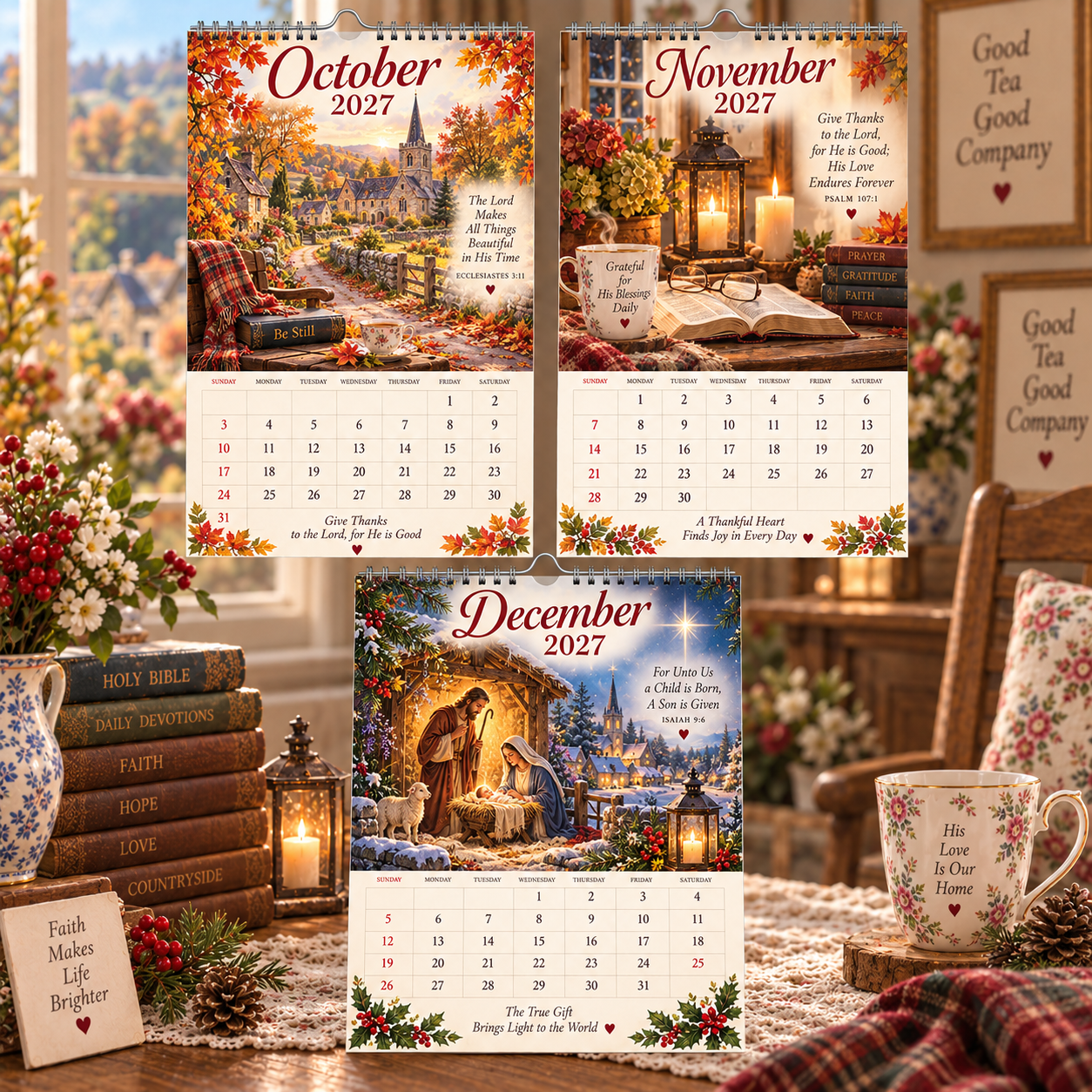 2027 A Year with Jesus Calendar|A4 Hanging Calendar