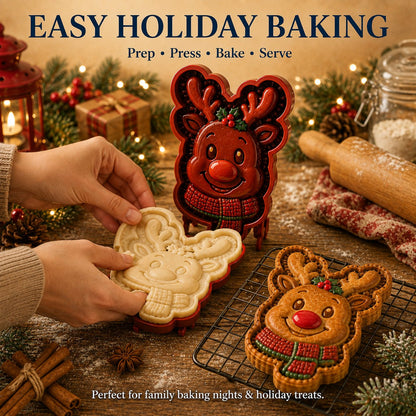⏳ Last Day50% OFF – 🎄 9-Design Christmas Mini Pie Mold Collection | Reusable Embossed Molds for Shaping Detailed Santa, Snowman, Reindeer, Tree & Holiday Pies 🥧✨