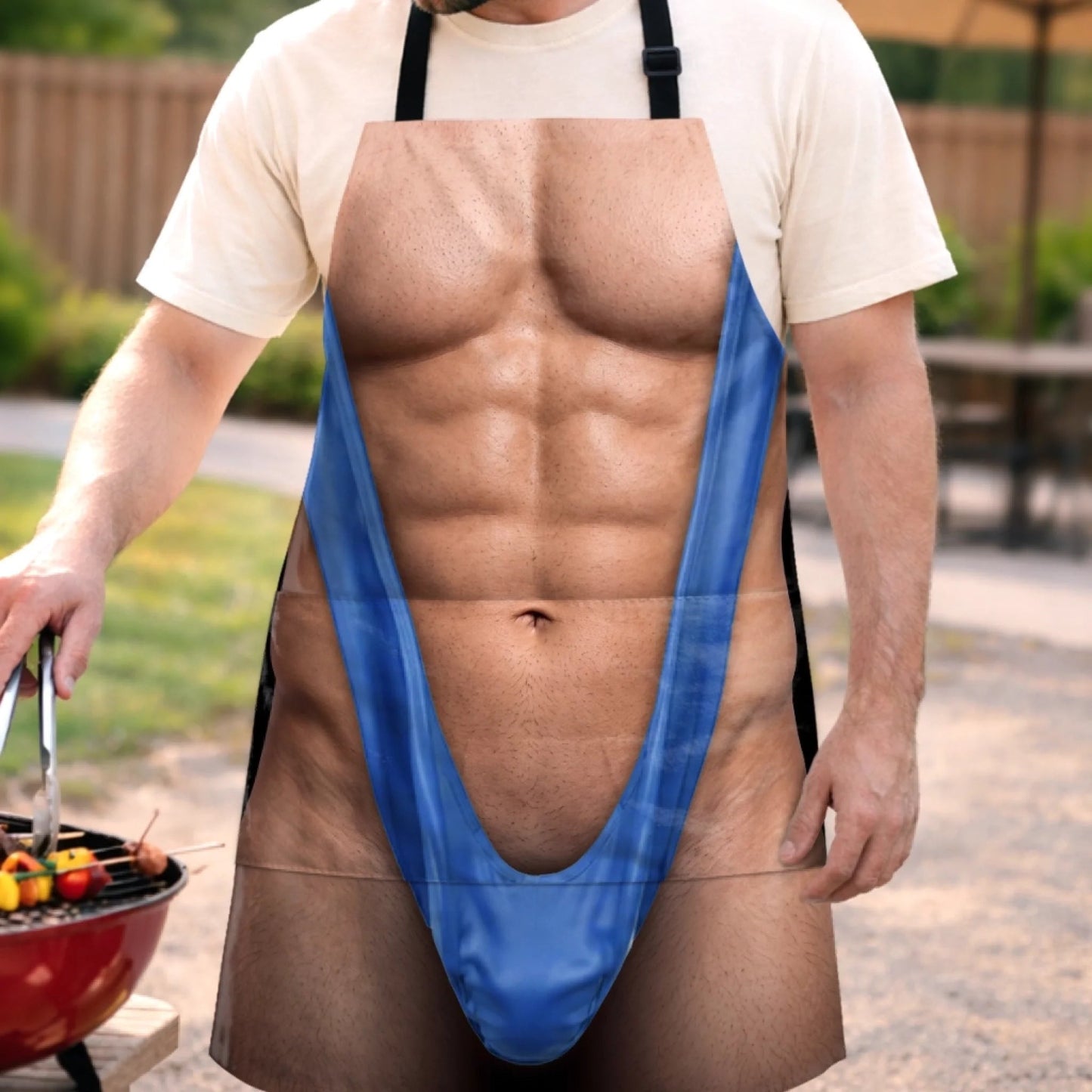🍳🤯Funny Mankini Belly BBQ Grilling Apron – Gag Gift for Men – King of BBQ