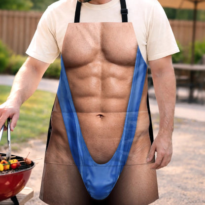 🍳🤯Funny Mankini Belly BBQ Grilling Apron – Gag Gift for Men – King of BBQ