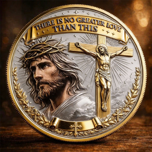 Christian Faith Commemorative Coin, Jesus Crucifixion & Resurrection Religious Keepsake, Double‑Sided Collector’s Gift