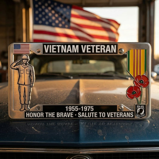 🎖️🦅Vietnam Veteran Tribute License Plate Frame | Perfect for Front & Rear Use