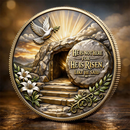Christian Faith Commemorative Coin, Jesus Crucifixion & Resurrection Religious Keepsake, Double‑Sided Collector’s Gift