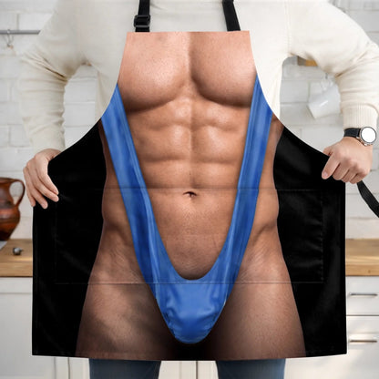 🍳🤯Funny Mankini Belly BBQ Grilling Apron – Gag Gift for Men – King of BBQ