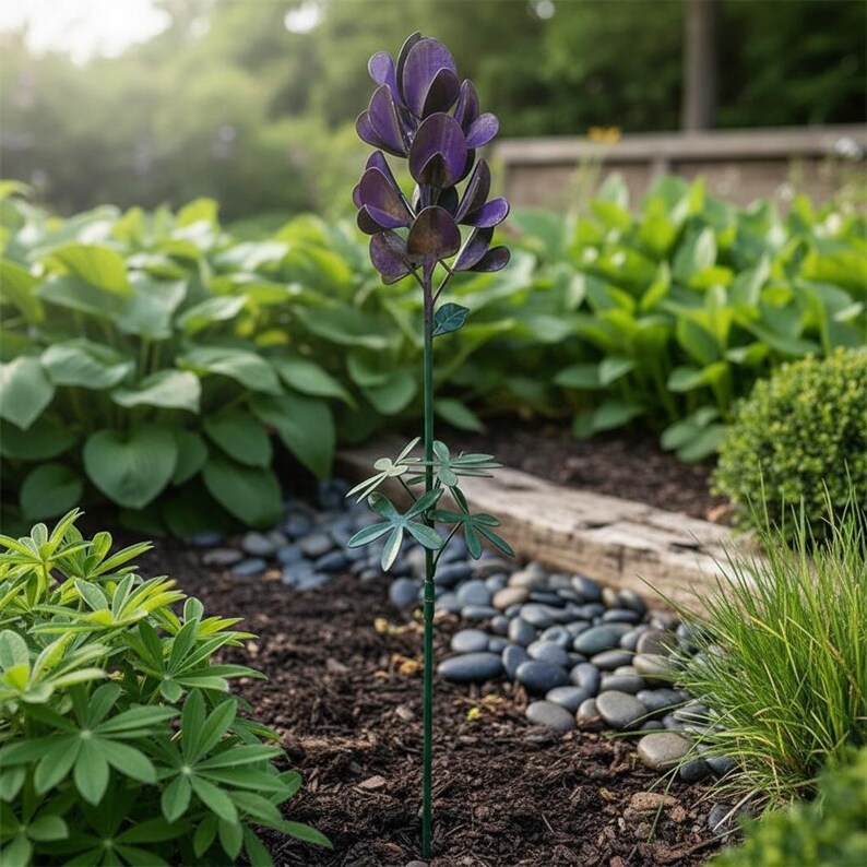 🔥Limited-time 49% off🌷Bluebonnet Lupine Metal Garden Stake, Rustic Outdoor Flower Sculpture for Lawn, Patio & Landscape Border Decor
