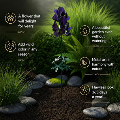 🔥Limited-time 49% off🌷Bluebonnet Lupine Metal Garden Stake, Rustic Outdoor Flower Sculpture for Lawn, Patio & Landscape Border Decor