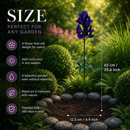 🔥Limited-time 49% off🌷Bluebonnet Lupine Metal Garden Stake, Rustic Outdoor Flower Sculpture for Lawn, Patio & Landscape Border Decor