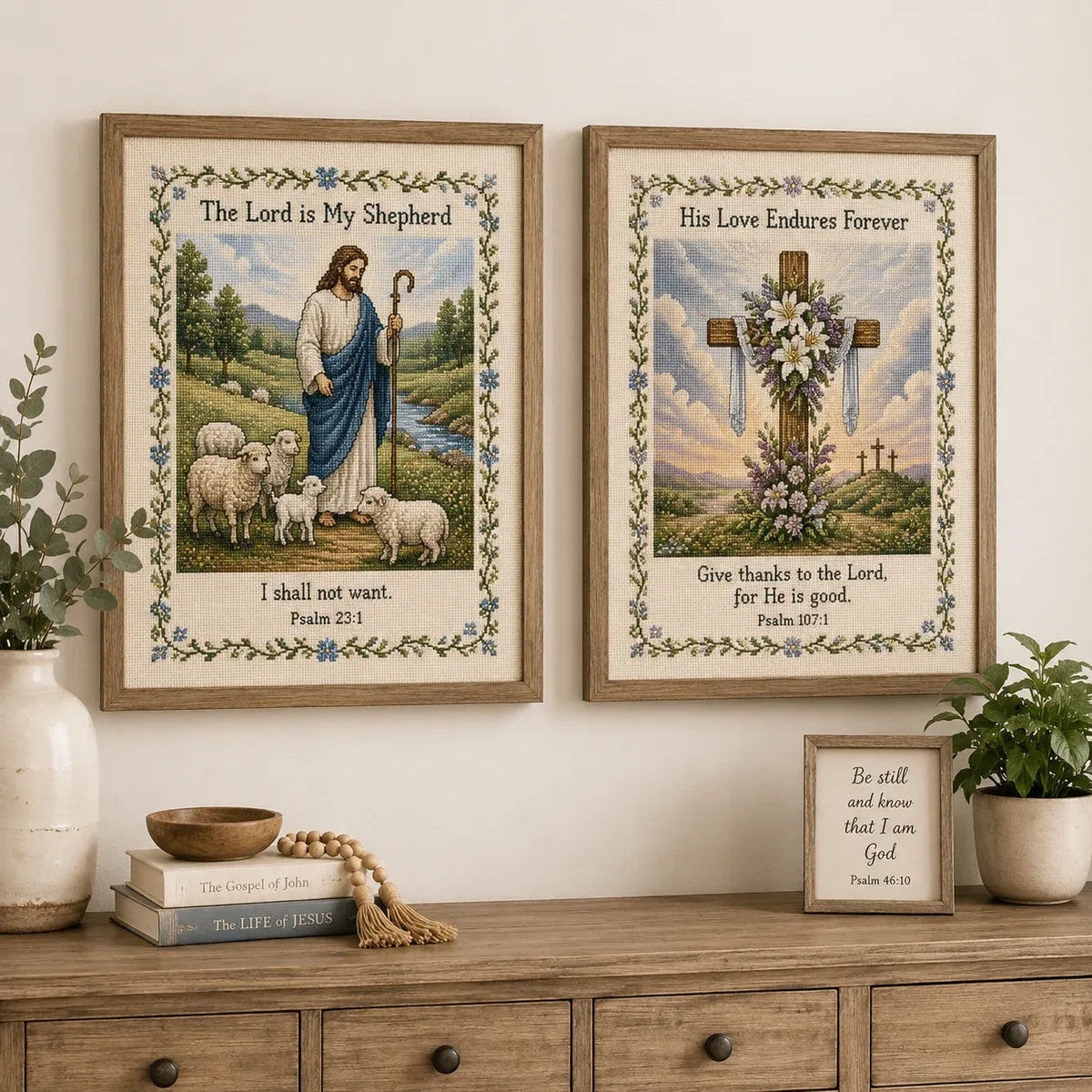 ⏳ Last Day 49% OFF – ✝️ Beginner-Friendly Life of Jesus Bible Story Cross Stitch DIY Kit | 6 Biblical Collections with Fabric, Color-Matched Floss, Needle & Pattern Guide Included 💕