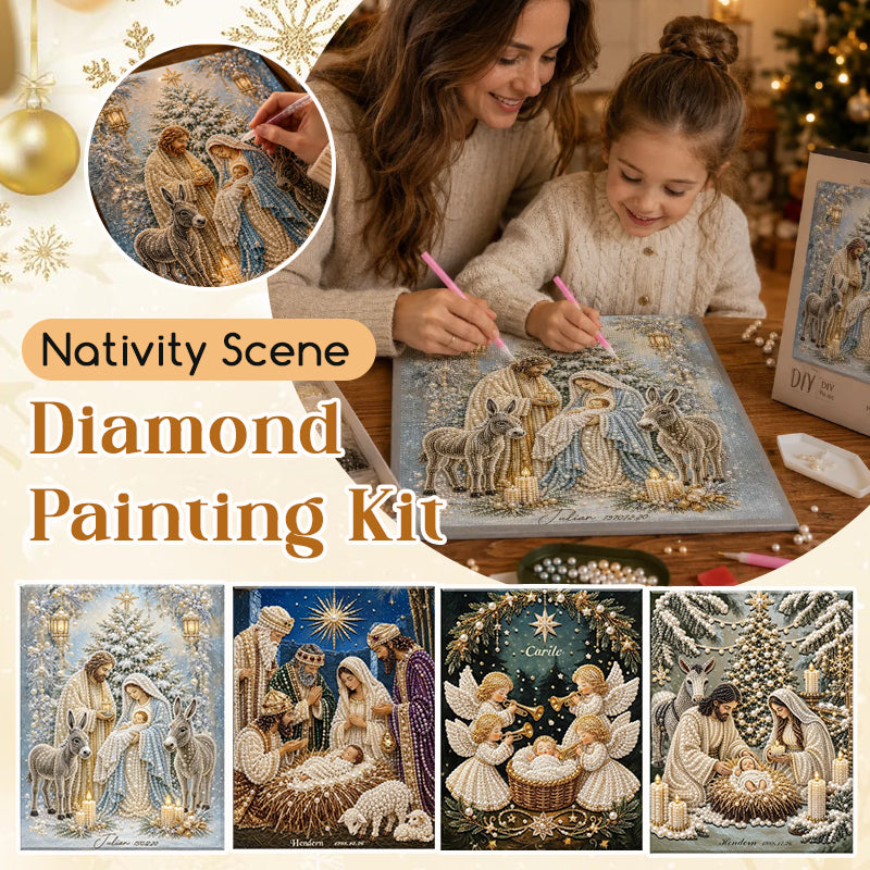 Nativity Scene Diamond Painting Kit – Christian Christmas Faith Art DIY Craft for Home Decor, Family Activity & Handmade Gifts