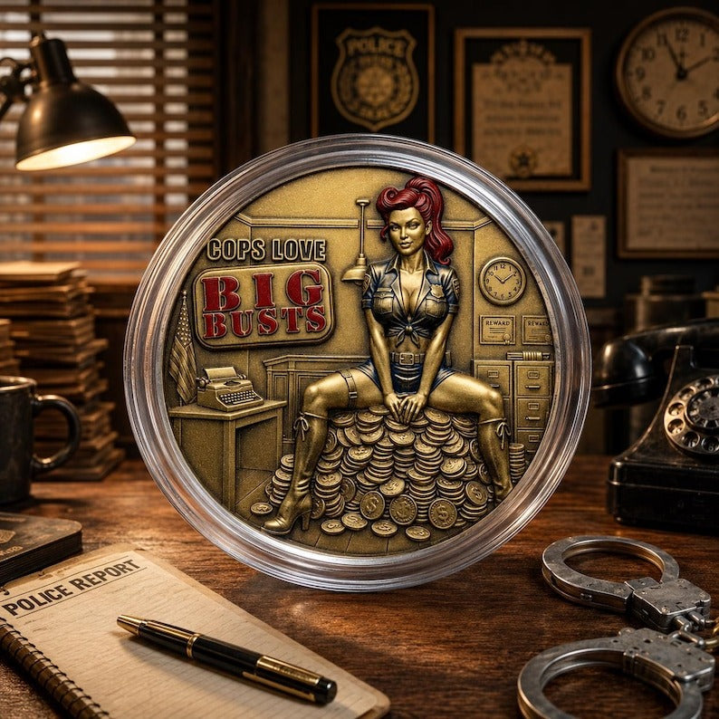 🪙Cop Love Big Busts To Use Cuffs Challenge Coin