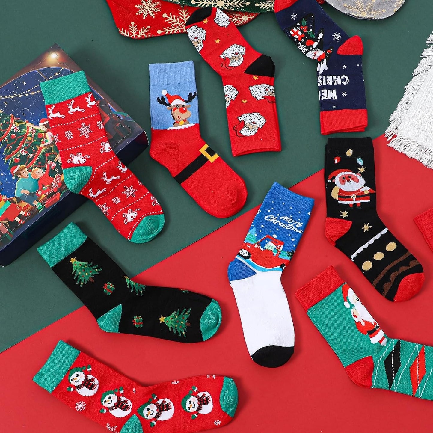 🧦24‑Day Christmas Sock Advent Box🎄