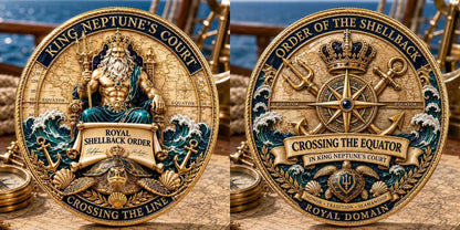 🔥Summer Sale 49% OFF🔥 - King Neptune’s Court – Crossing the Equator Commemorative Metal Medal