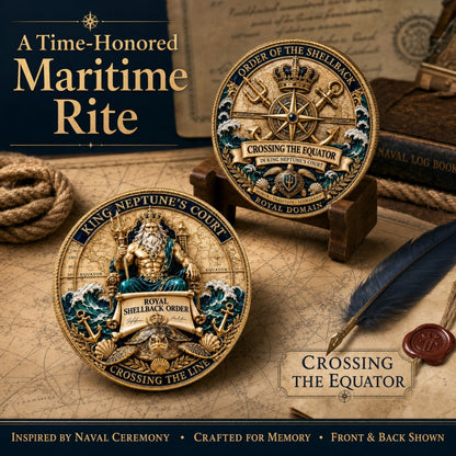 🔥Summer Sale 49% OFF🔥 - King Neptune’s Court – Crossing the Equator Commemorative Metal Medal
