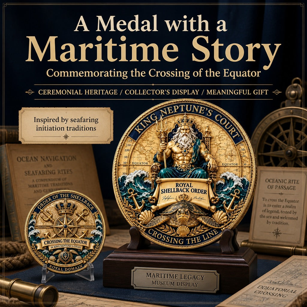 🔥Summer Sale 49% OFF🔥 - King Neptune’s Court – Crossing the Equator Commemorative Metal Medal