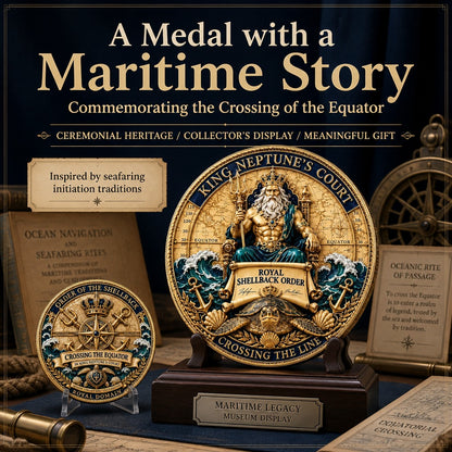 🔥Summer Sale 49% OFF🔥 - King Neptune’s Court – Crossing the Equator Commemorative Metal Medal
