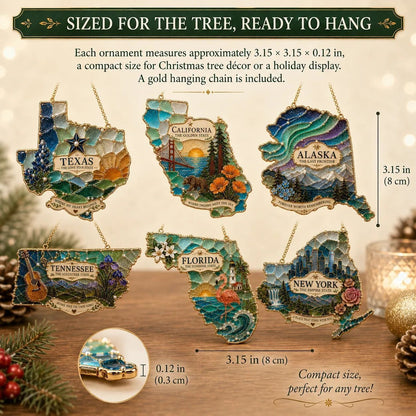 🇺🇸 State-Inspired Holiday Ornament A Little Piece of Home for the Holidays ✨
