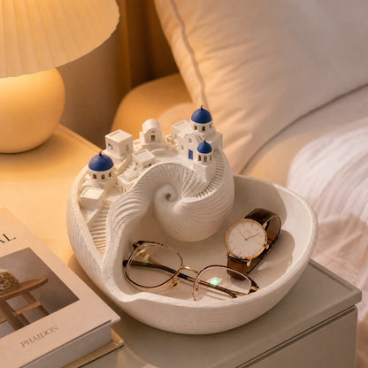 Santorini Catchall Coastal Seashell Key Bowl