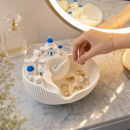 Santorini Catchall Coastal Seashell Key Bowl