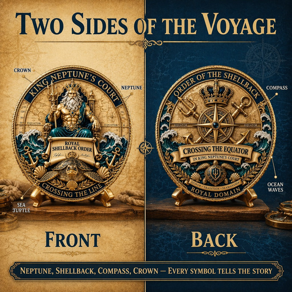 🔥Summer Sale 49% OFF🔥 - King Neptune’s Court – Crossing the Equator Commemorative Metal Medal