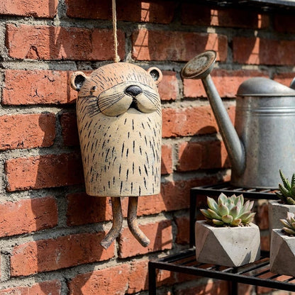 Rustic Woodland Animal Hanging Bells, 6 Hand‑Painted Whimsical Critter Bells for Garden, Patio & Home Decor