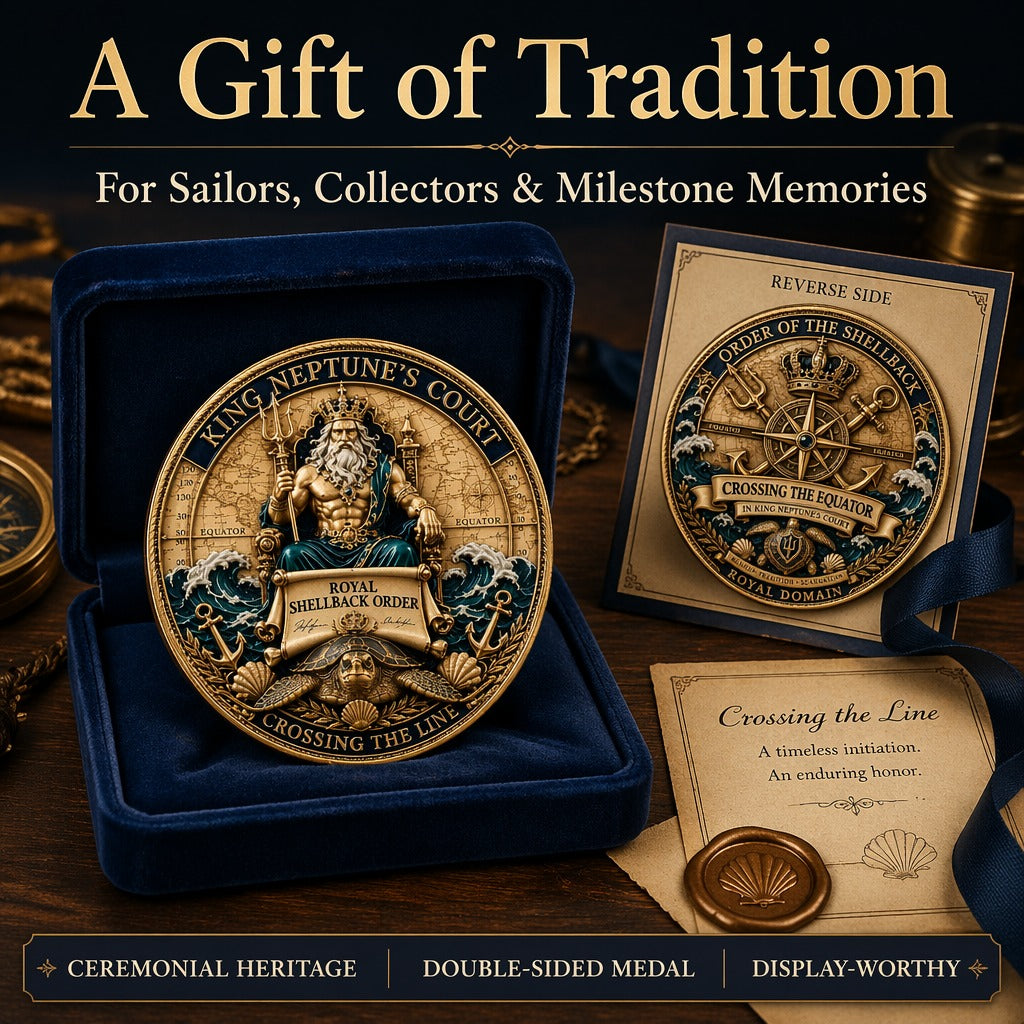 🔥Summer Sale 49% OFF🔥 - King Neptune’s Court – Crossing the Equator Commemorative Metal Medal