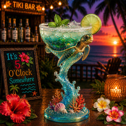 Parrot Paradise Margarita Glass – Tropical Coastal Collector Cocktail Goblet