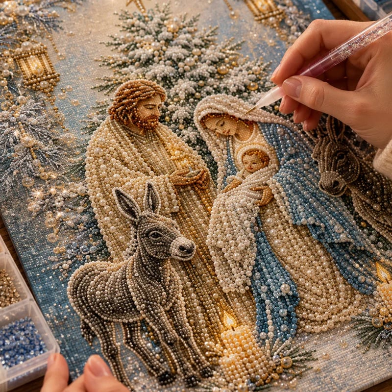 💥🏆Nativity Scene Diamond Painting Kit | Jesus Christ Christmas Faith Art Decor