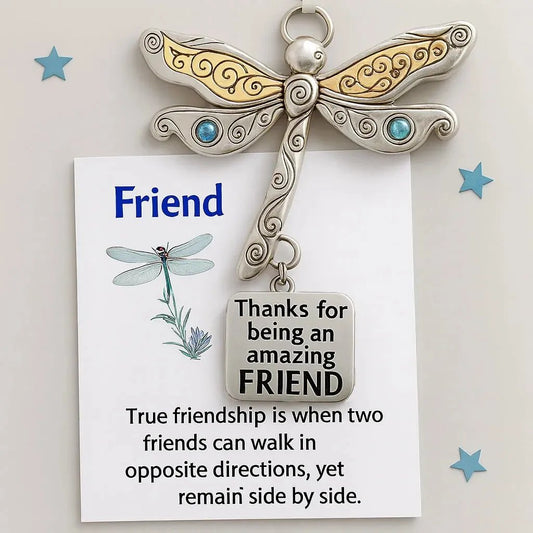 Friendship Dragonfly Ornament With Sentimental Quote -🌟 Gift for Best Friends