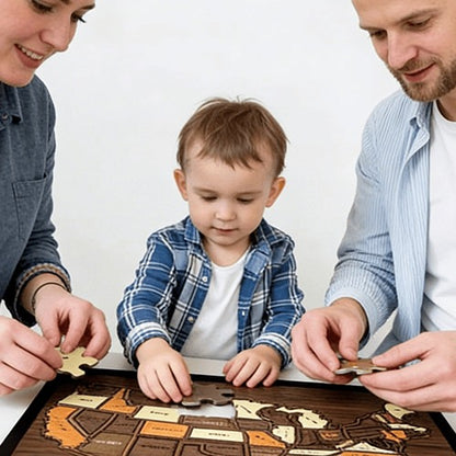 🔥Last Day 49% OFF - Wooden USA Map Puzzle❤️
