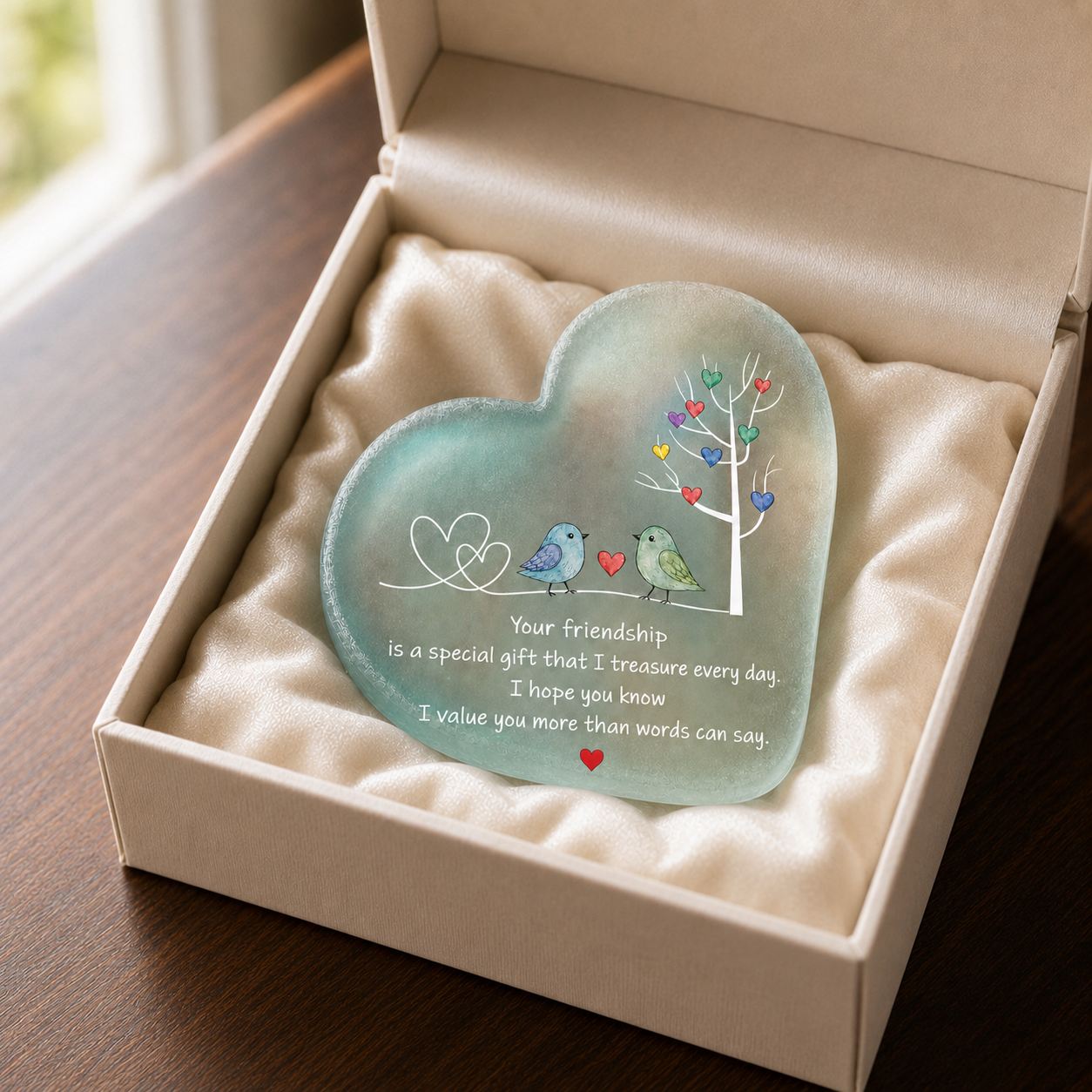 🌊Heartfelt Friendship Seaglass Keepsake Plaque-✨Shaped by Sea Nature & Crafted by Hand