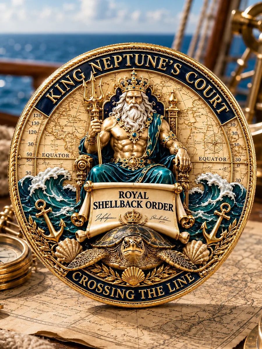 🔥Summer Sale 49% OFF🔥 - King Neptune’s Court – Crossing the Equator Commemorative Metal Medal
