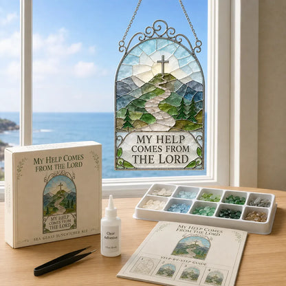 ⏳ Last Day 49% OFF – ✝️ Beginner-Friendly DIY Scripture Sea Glass Suncatcher Kit Collection | Complete Kit with Frosted Sea Glass Pieces, Clear Adhesive & Step-by-Step Guide Included 💕