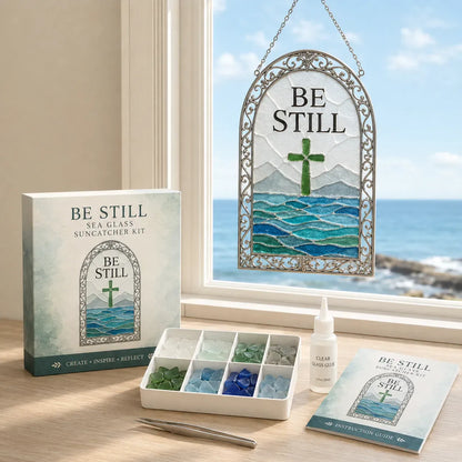 ⏳ Last Day 49% OFF – ✝️ Beginner-Friendly DIY Scripture Sea Glass Suncatcher Kit Collection | Complete Kit with Frosted Sea Glass Pieces, Clear Adhesive & Step-by-Step Guide Included 💕