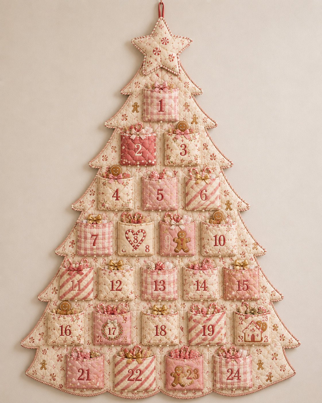 🎉🎄✨24-Pocket Fabric Christmas Advent Tree Kit(📦 Buy 2 Free Shipping)