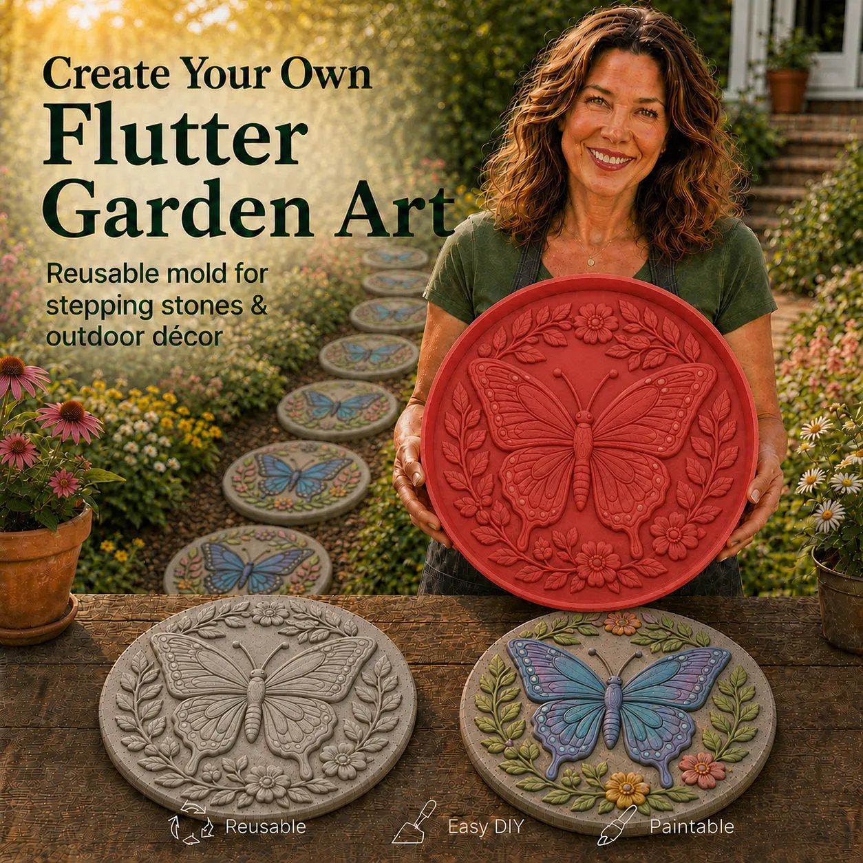 🎉💥49% OFF - 🐦 Hummingbird Garden Art Stepping Stone Mold (📦Buy 2 Free Shipping)