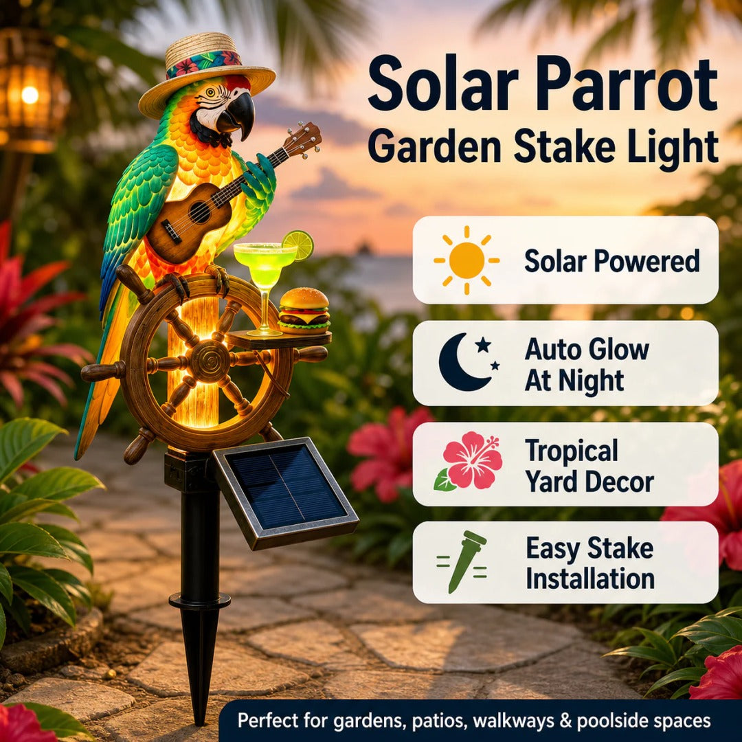 🔥Last Day 49% OFF🔥 - 🌴 Solar-Powered Parrot Garden Light – “Wastin' Away Again”