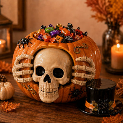 🎃🍬Trick-or-Treat | Skull Pumpkin Candy Jar