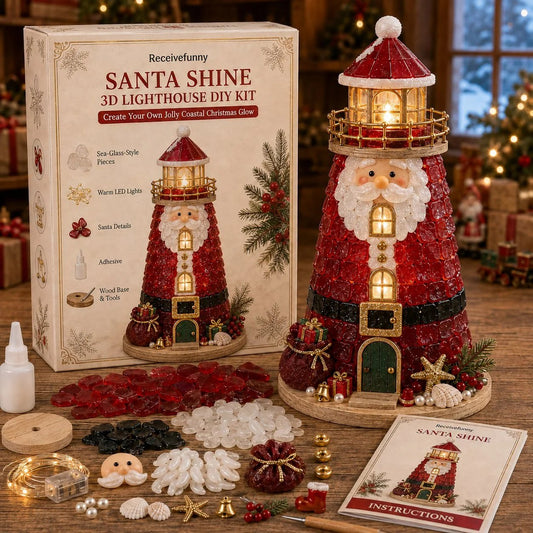 ⏳ Last Day 49% OFF – 🎄Beginner-Friendly DIY Lighted Christmas Character Sea Glass-Style Lighthouse Kit Collection | Complete Kit with Sea Glass-Style Pieces, LED Lights & Step-by-Step Guide Included 💕