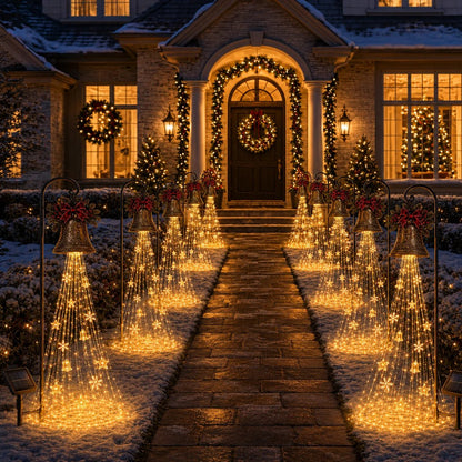 🔥Hot Sale 50% OFF🎄Christmas Bell Cascade Solar Yard Light ✨