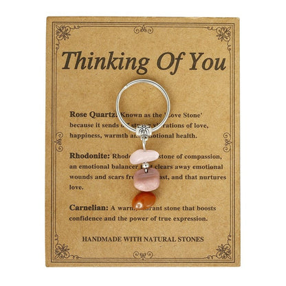 ✨Handmade Natural Stone Keychain – Carry Positivity Everywhere