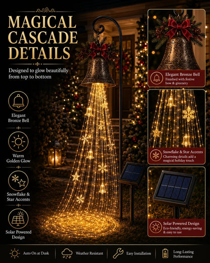 🔥Hot Sale 50% OFF🎄Christmas Bell Cascade Solar Yard Light ✨