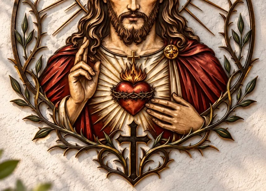 ✝️🙏Sacred Heart of Jesus Metal Wall Art