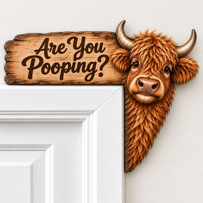 🐮Last Day 60% OFF - Funny Highland Cow Door Topper