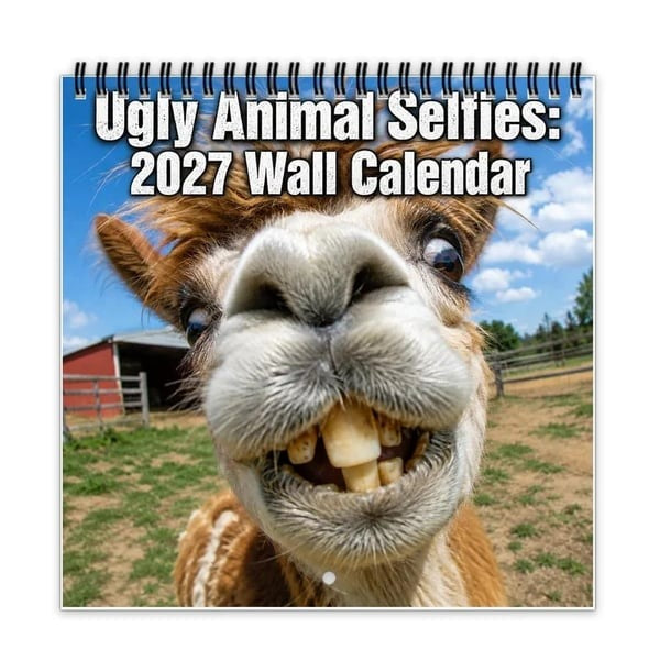 2027 Ugly Animal Selfies Wall Calendar