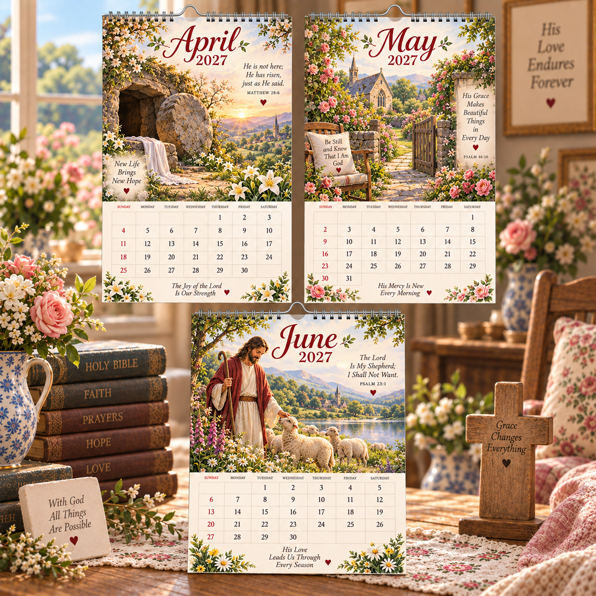 2027 A Year with Jesus Calendar｜A4 Hanging Calendar