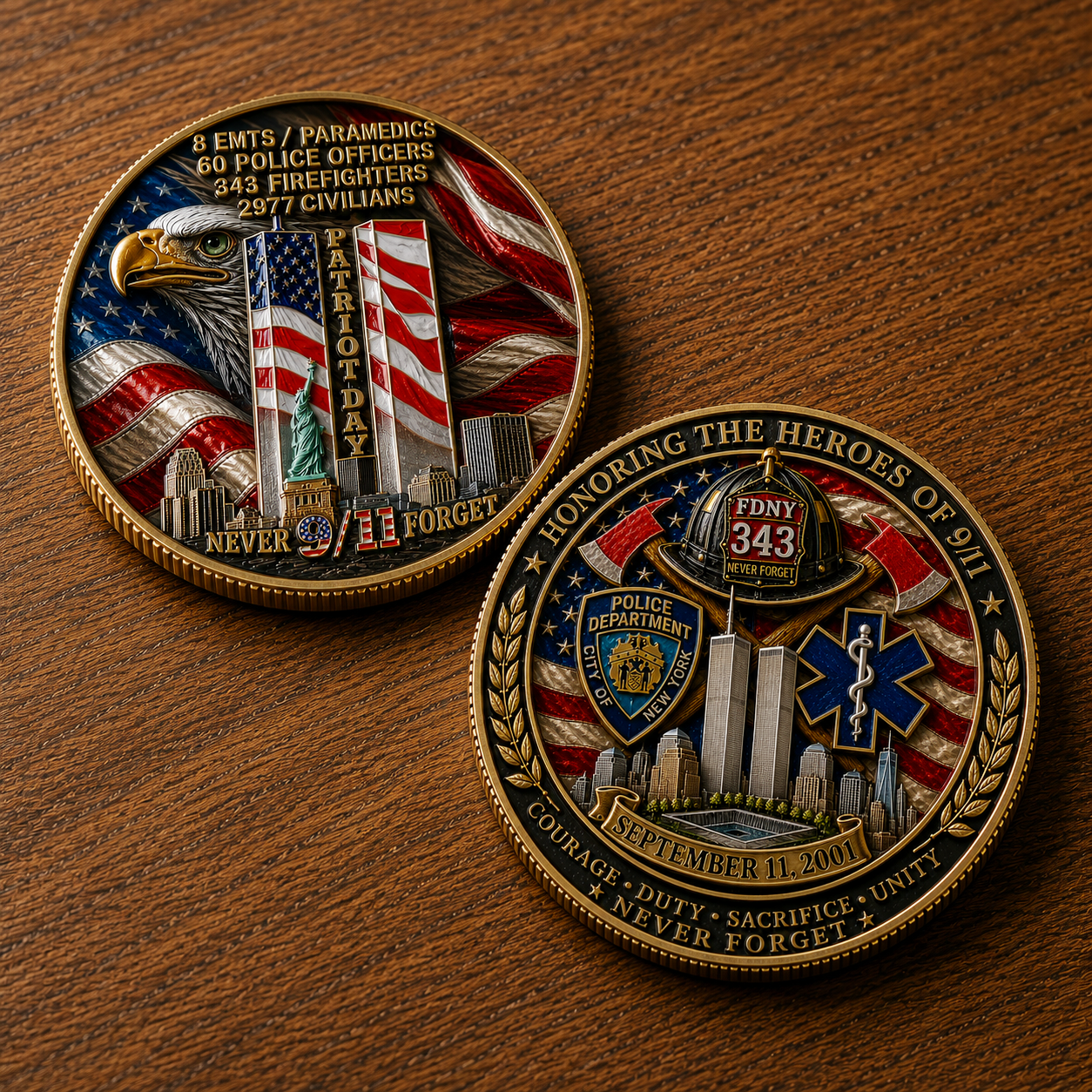 🇺🇸 Last Day Promo: 49% OFF 🎖️9/11 Never Forget Challenge Coin