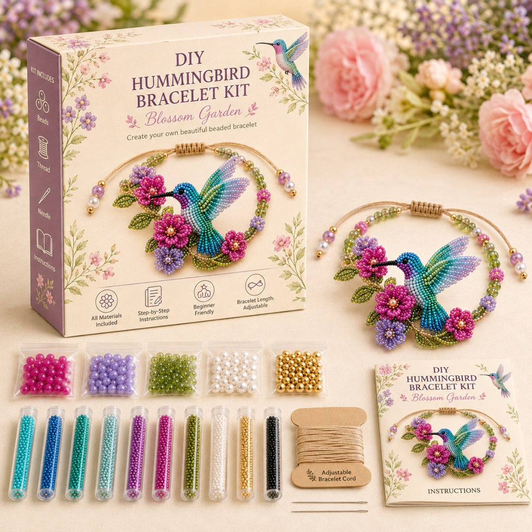DIY Beaded Nature Bracelet Kit – Bird, Fox & Butterfly Bracelet Making Kit