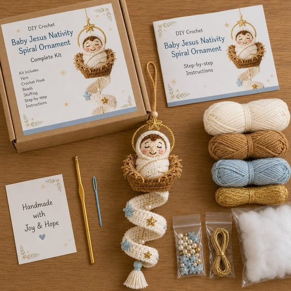 🎅Crochet Snowman Spiral Oranment DIY Kit -🎄🧶A Beginner-Friendly Crochet Experience Inspired by the Magic of Christmas.